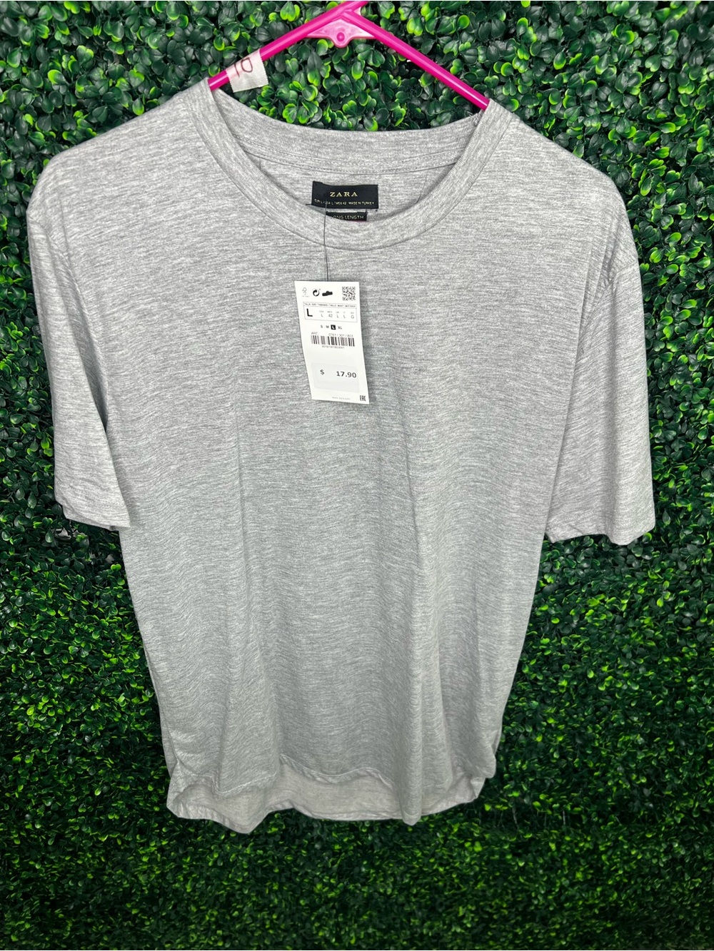ZARA Men's Heather Gray Crew Neck Short Sleeve Tee